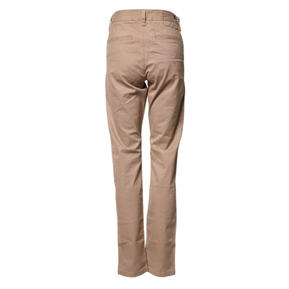 Sun68 Beige Cotton Mid Waist Straight Men Chino Trouser Pants Sun68