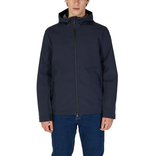 Suns Blue Polyester Jackets & Coat - Men's stylish hooded jacket with front zip and side pockets for versatile wear.