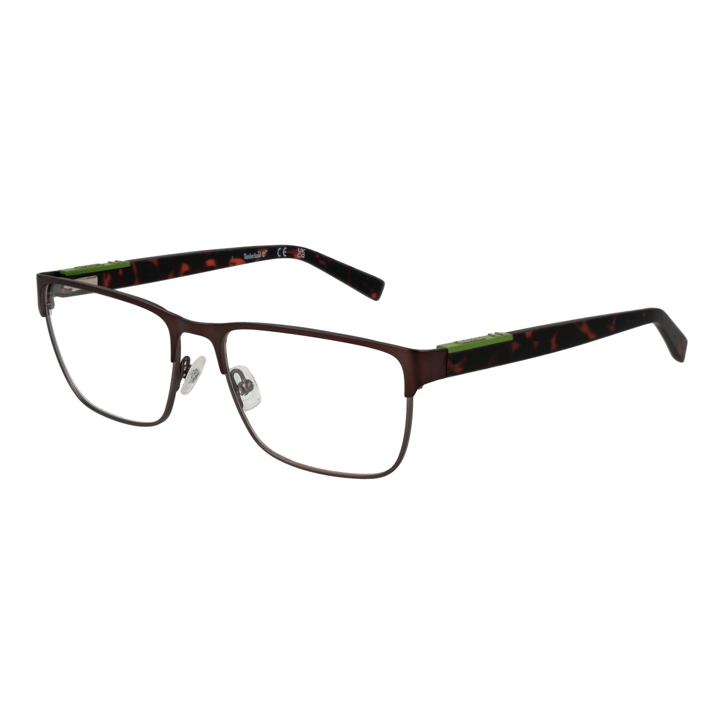 TIMBERLAND MOD. TB50002 55049 glasses for gents, stylish rectangular frame with tortoise shell temples and green accents.