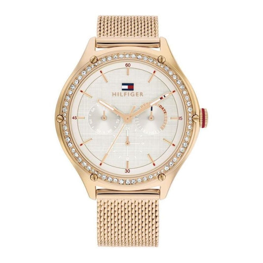 TOMMY HILFIGER Mod. 1782653 ladies quartz analog watch with 3 ATM water resistance and 40mm case in official bracelet packaging.