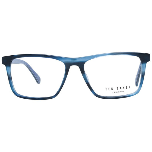 Ted Baker Blue Men Glasses Frame in full-rim rectangular acetate with demo lenses.