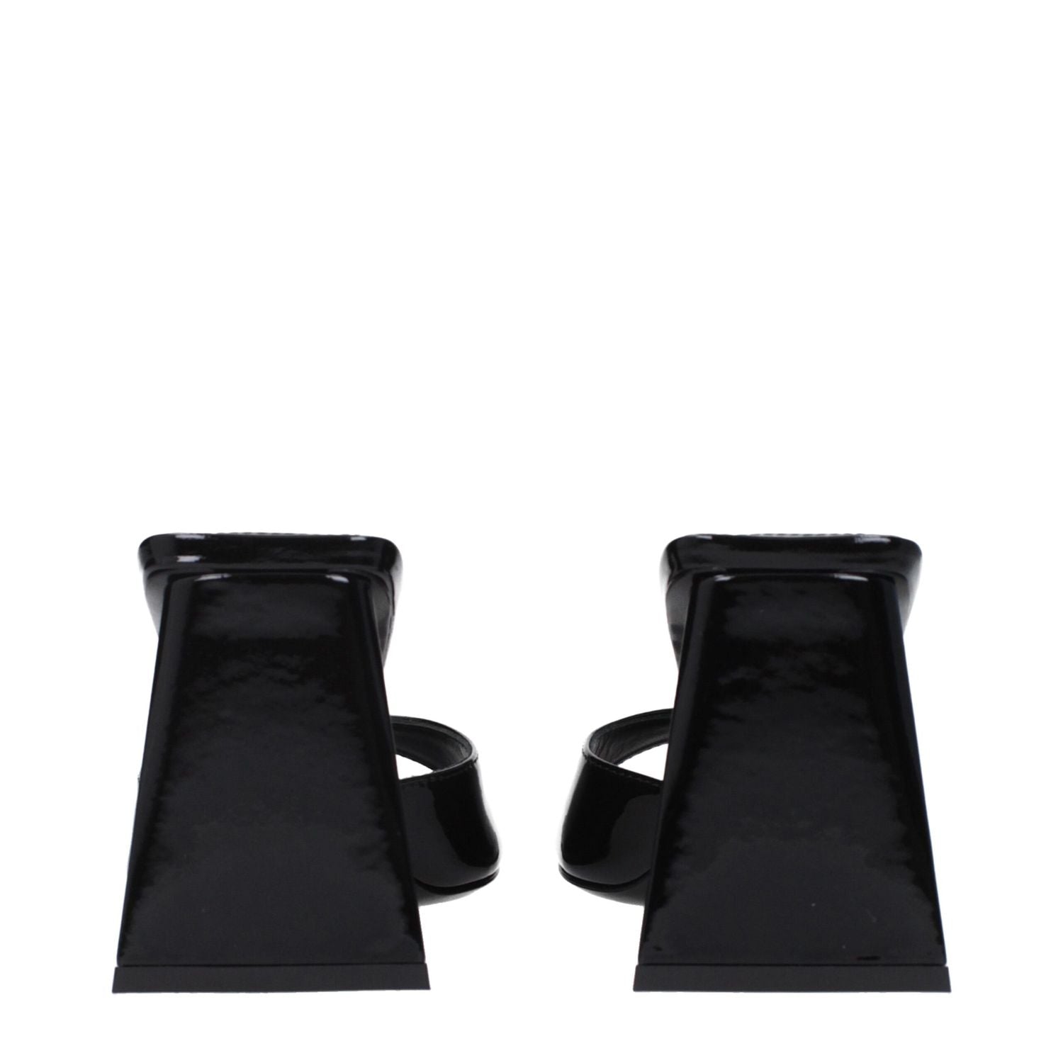 The Attico Black Leather Stiletto Heel Sandals