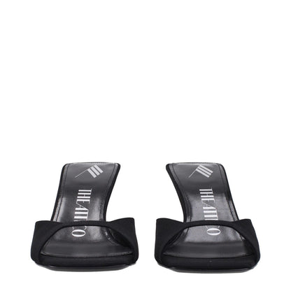 The Attico Black Satin Stiletto Heel Sandals