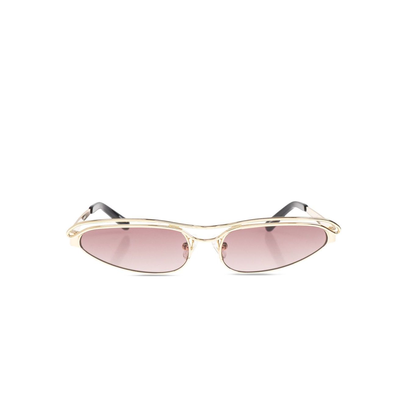 The Attico Norma sunglasses with gold-tone frames, UV-protective lenses, nose pads, and logo-engraved arm.