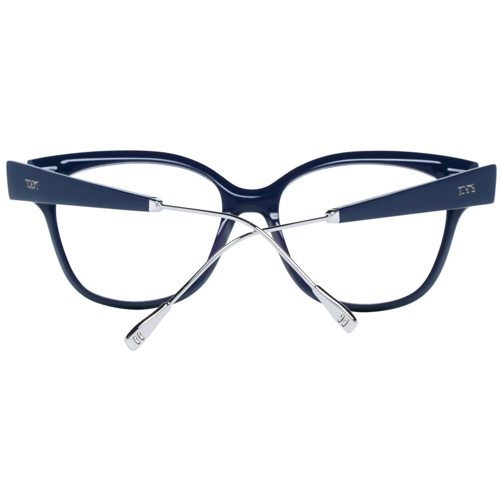 Tod's Blue Women Glasses Frame with blue metal & plastic butterfly design, full-rim style, size 53-16-140, durable and stylish eyewear.