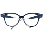 Tod's Blue Women Glasses Frame with blue metal & plastic butterfly design, full-rim style, size 53-16-140, durable and stylish eyewear.