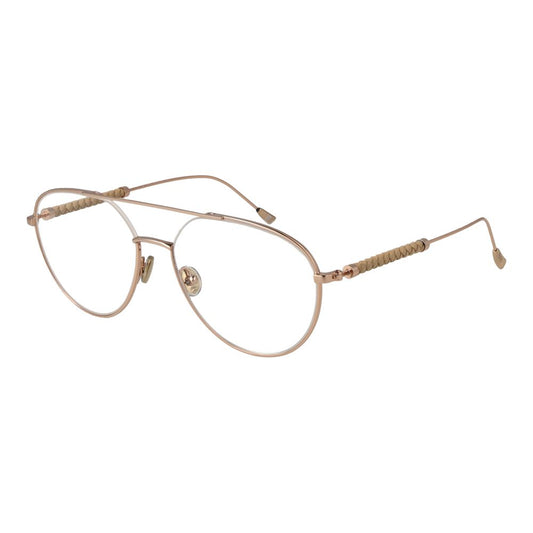 Tod's Rose Gold Metal Glasses (Frames) for men, aviator style with half-rim design, rose gold metal frame, and plastic lenses.