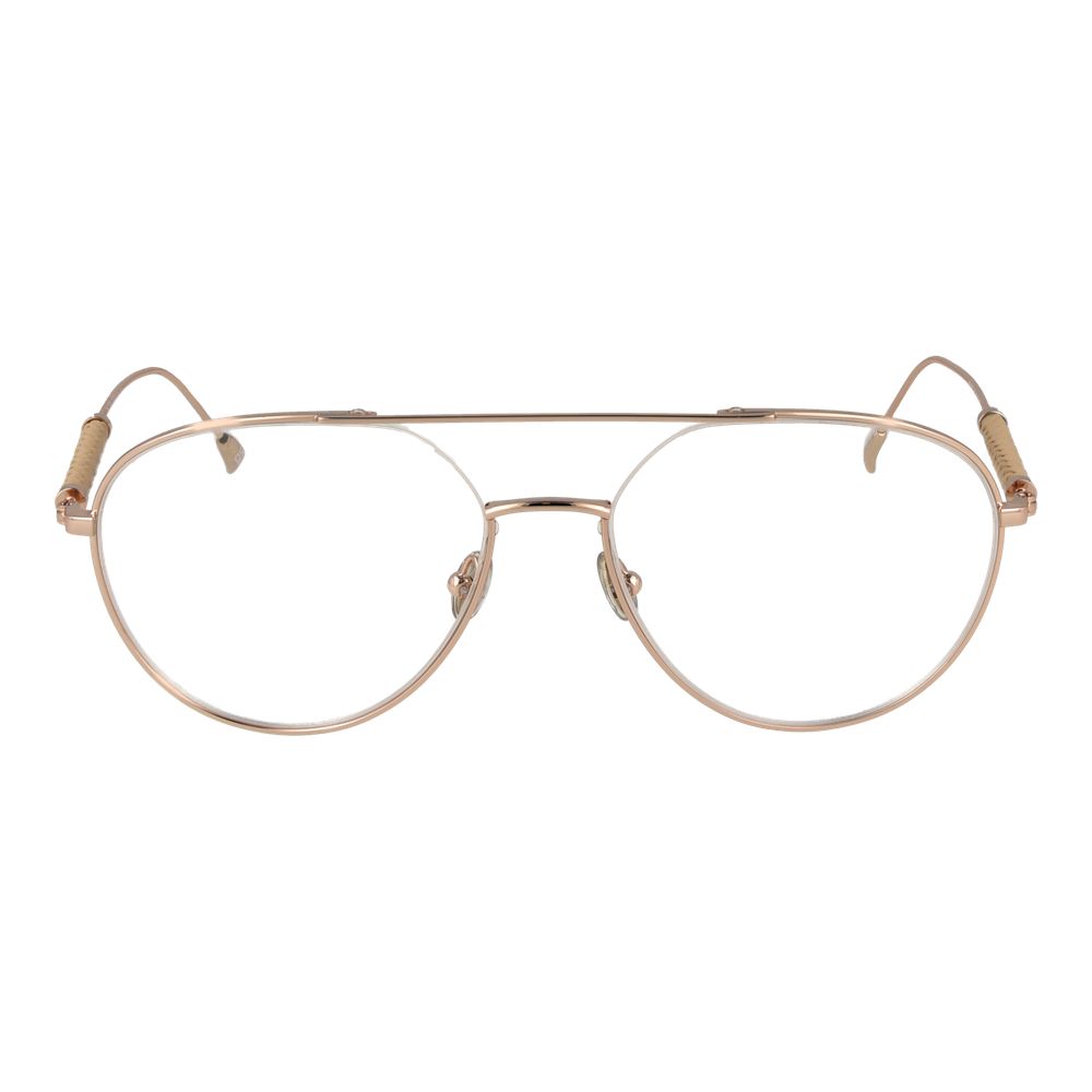 Tod's Rose Gold Metal Glasses (Frames) - Men's aviator style with half-rim rose gold finish, size 56-17-145, provided with branded case.