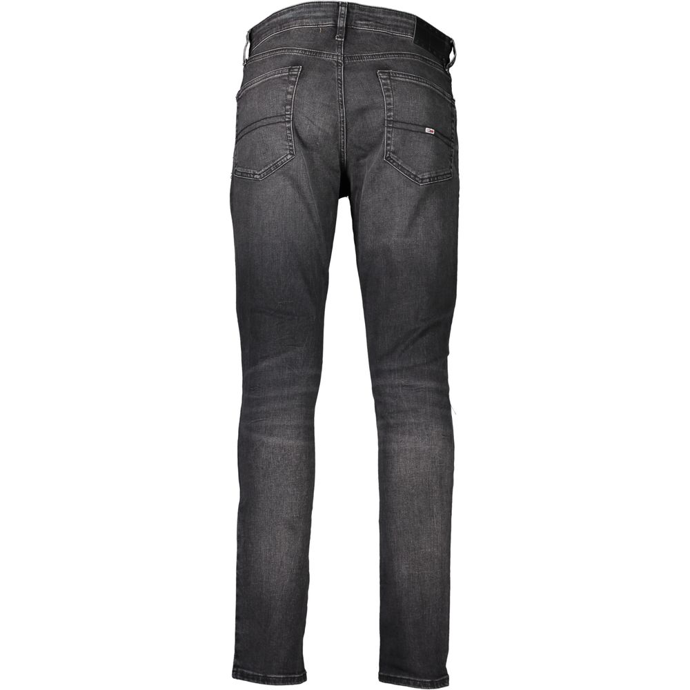 Tommy Hilfiger Black Cotton Slim Men Jeans