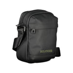 Tommy Hilfiger Black Polyethylene Shoulder Bag with adjustable strap, external pocket, and logo detail