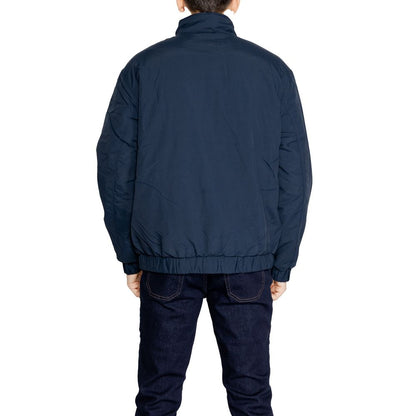 Back view of Tommy Hilfiger Jeans Blue Polyamide Bomber on model