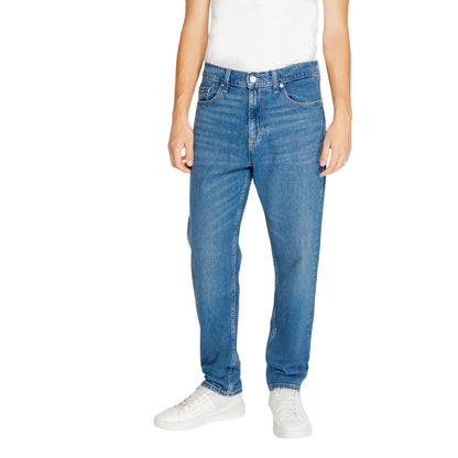 Tommy Hilfiger Jeans Blue Recycled Cotton Slim Fit Jeans for men showcasing modern tapered silhouette.