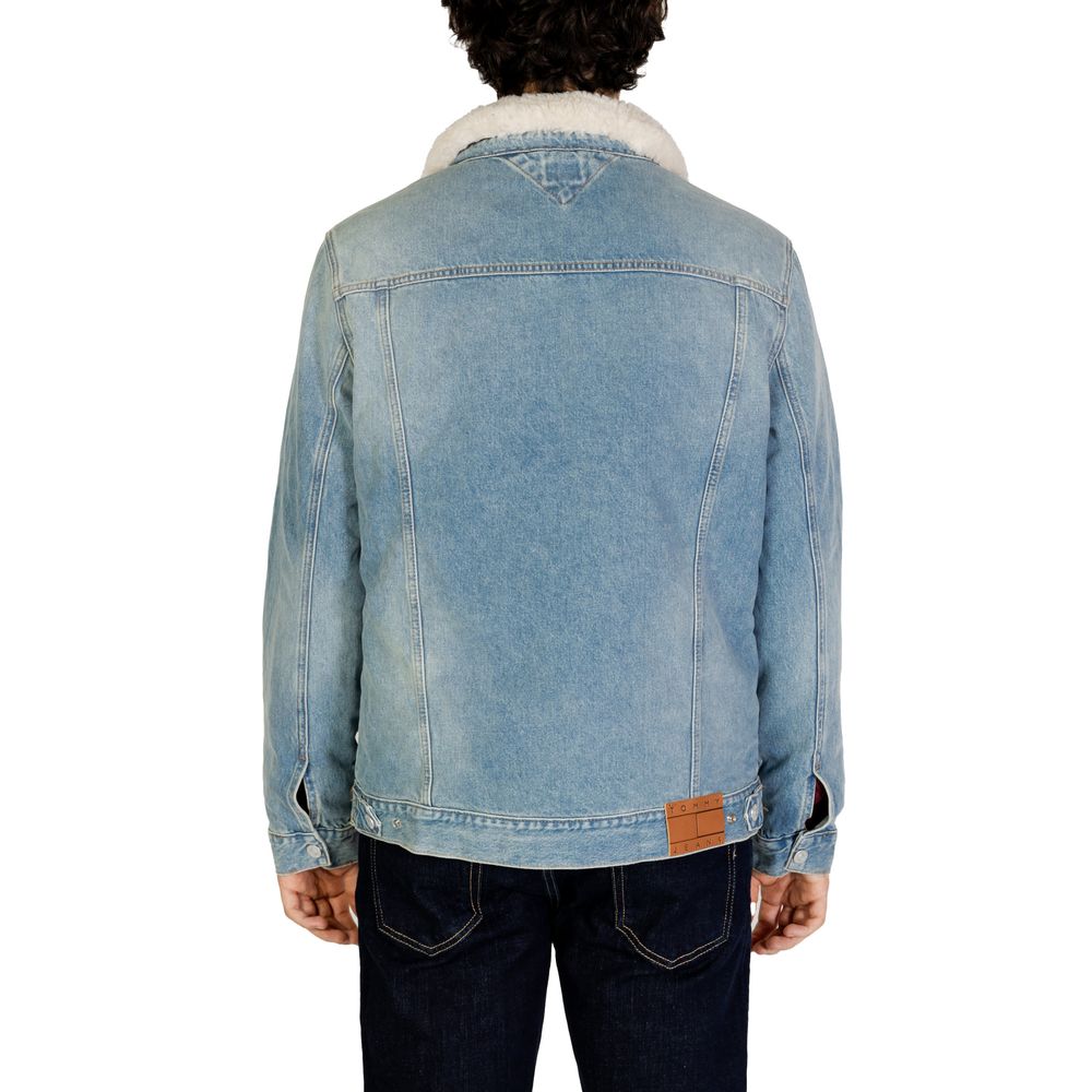 Back view of Tommy Hilfiger Jeans Light Blue Cotton Denim Jacket with removable faux fur collar.