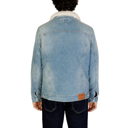 Back view of Tommy Hilfiger Jeans Light Blue Cotton Denim Jacket with removable faux fur collar.