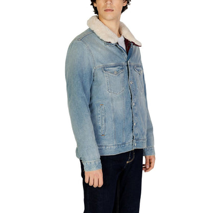 Tommy Hilfiger Jeans Light Blue Cotton Denim Jacket with faux fur collar, regular fit, made from 80% cotton and 20% recycled cotton