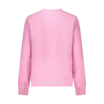 Tommy Hilfiger Pink Cotton Women Sweater, eco-conscious and stylish long-sleeved design with iconic logo, back view.