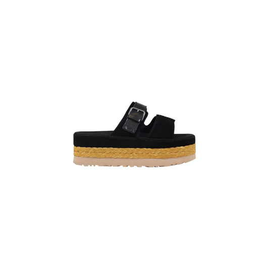 UGG Black Suede Leather Platform Sandals UGG