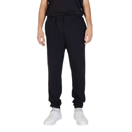 Underclub Black Cotton Joggers Workout Pant with adjustable drawstring and elasticated cuffs for comfort and fit.