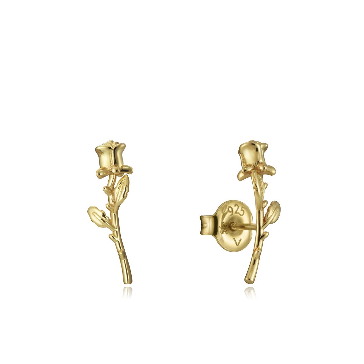 Gold rose-shaped earrings in silver 925° by VICEROY JEWELS Mod. 13004E100-30, quartz analog movement, 38mm case, water resistant 3 ATM.
