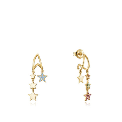 Gold star earrings with colorful gemstones featuring VICEROY JEWELS Mod. 13076E100-39 design.