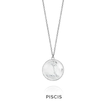 Silver necklace with Pisces constellation pendant from VICEROY JEWELS Mod. 61014C000-38P for women. Ideal gift choice.