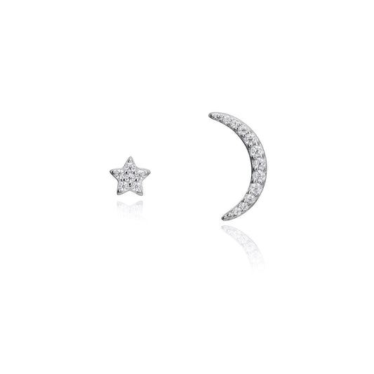 VICEROY JEWELS Mod. 71061E000-30 star and moon silver earrings for ladies, 925° silver, quartz analog.