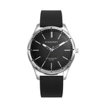 VICEROY Mod. 401383-57 watch with black dial and strap, 5 ATM water resistance, 41mm case, quartz analog movement, silver accents.