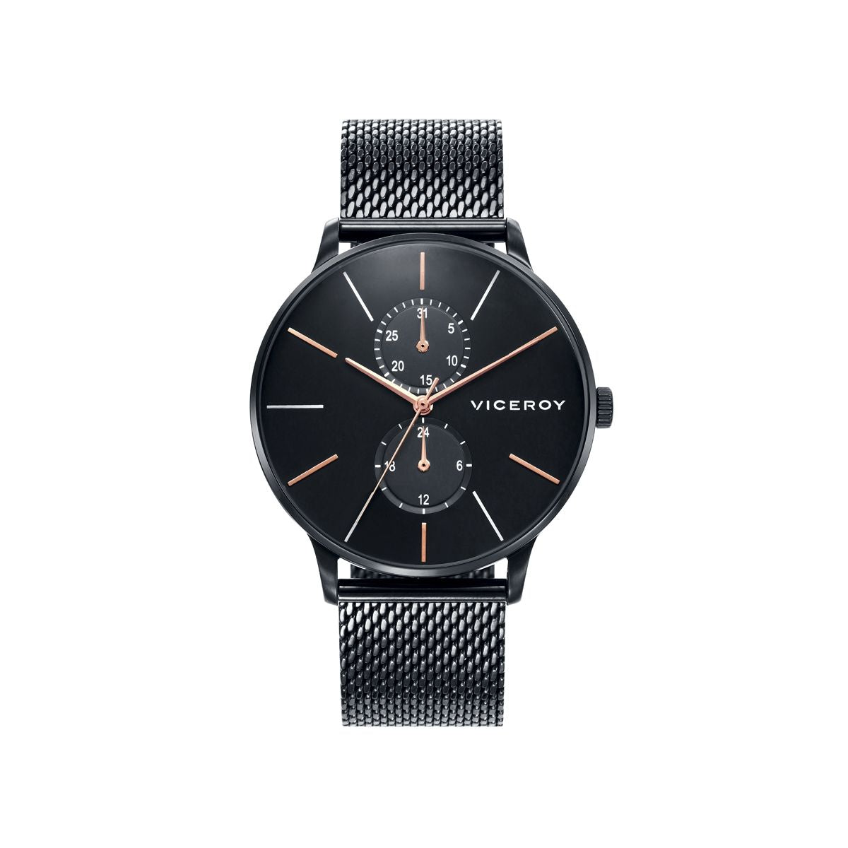 VICEROY Mod. BEAT wristwatch with quartz analog movement, stainless steel case, and bracelet. Elegant gent's watch with mineral dial.