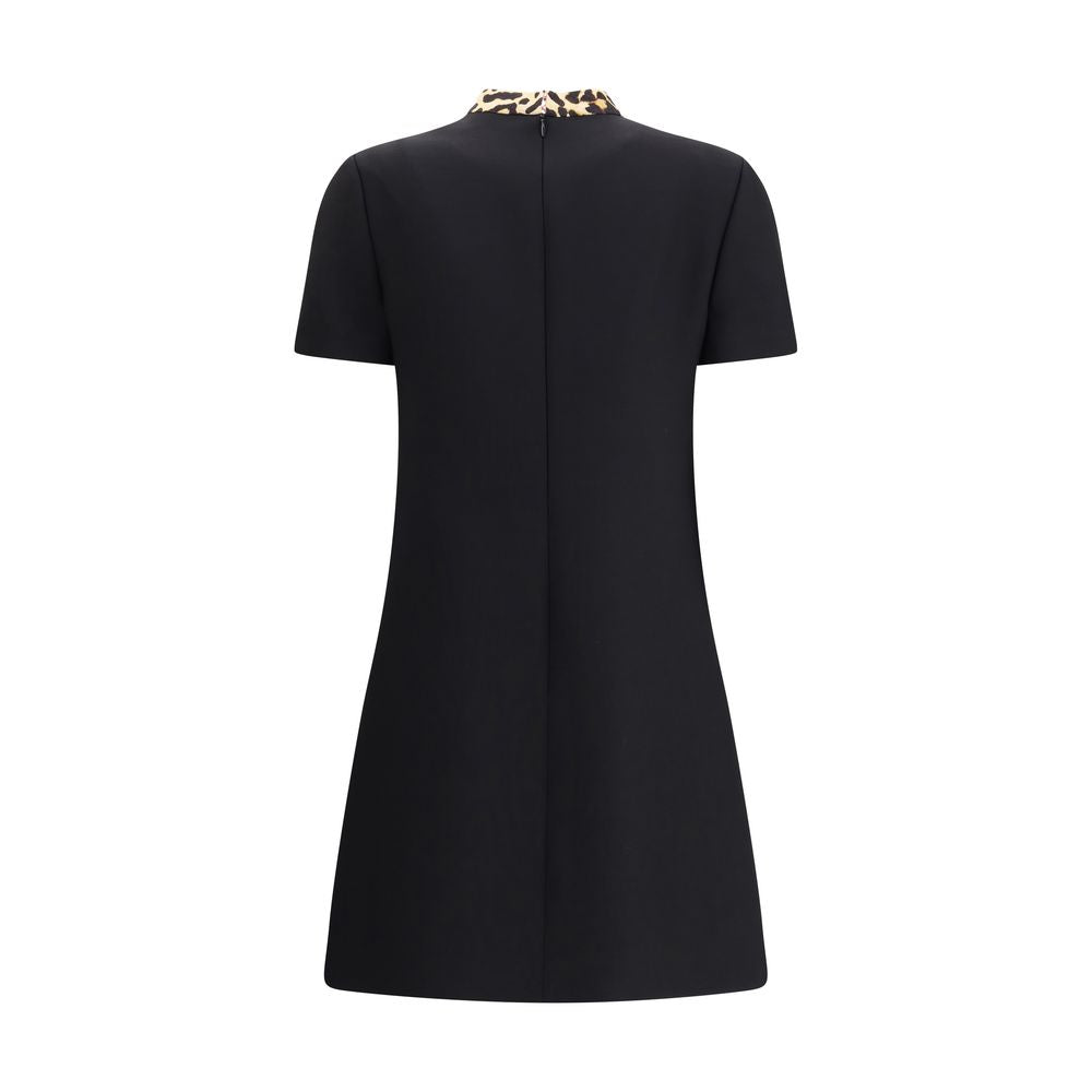 Valentino Black Fleece Wool Casual Dress Valentino