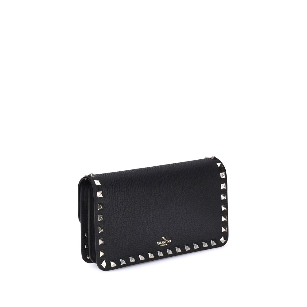 Valentino Garavani Black Calf Leather Bos Taurus Clutch Bag
