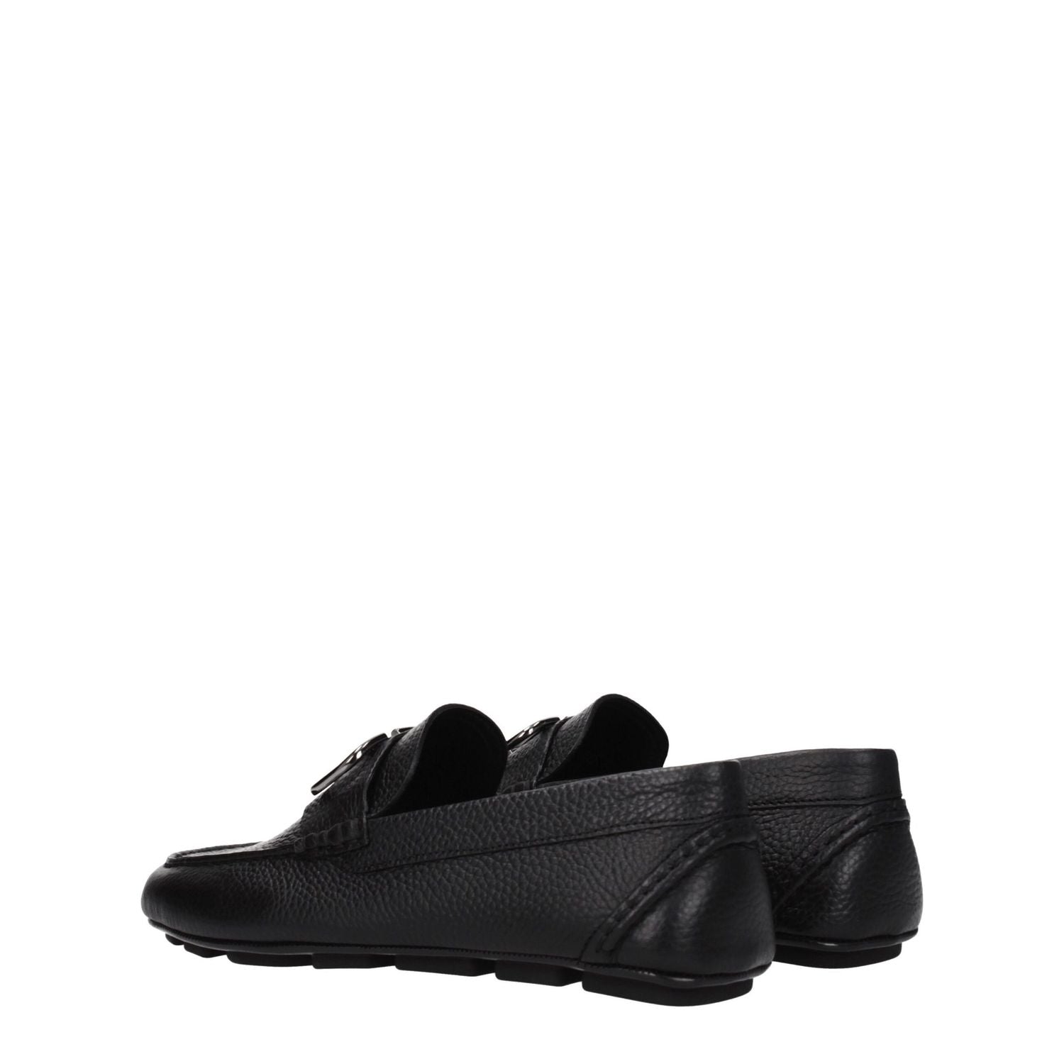 Valentino Garavani Black Leather Slip-On Loafers