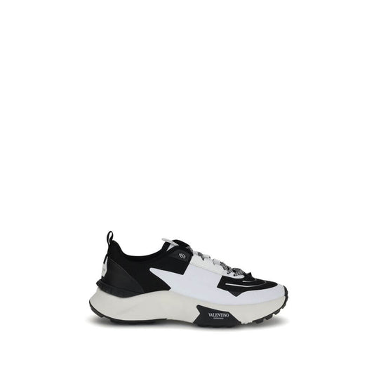 Valentino Garavani Multicolor Calf Leather Bos Taurus Athletic Sneakers with rubber sole and stud detailing, side view