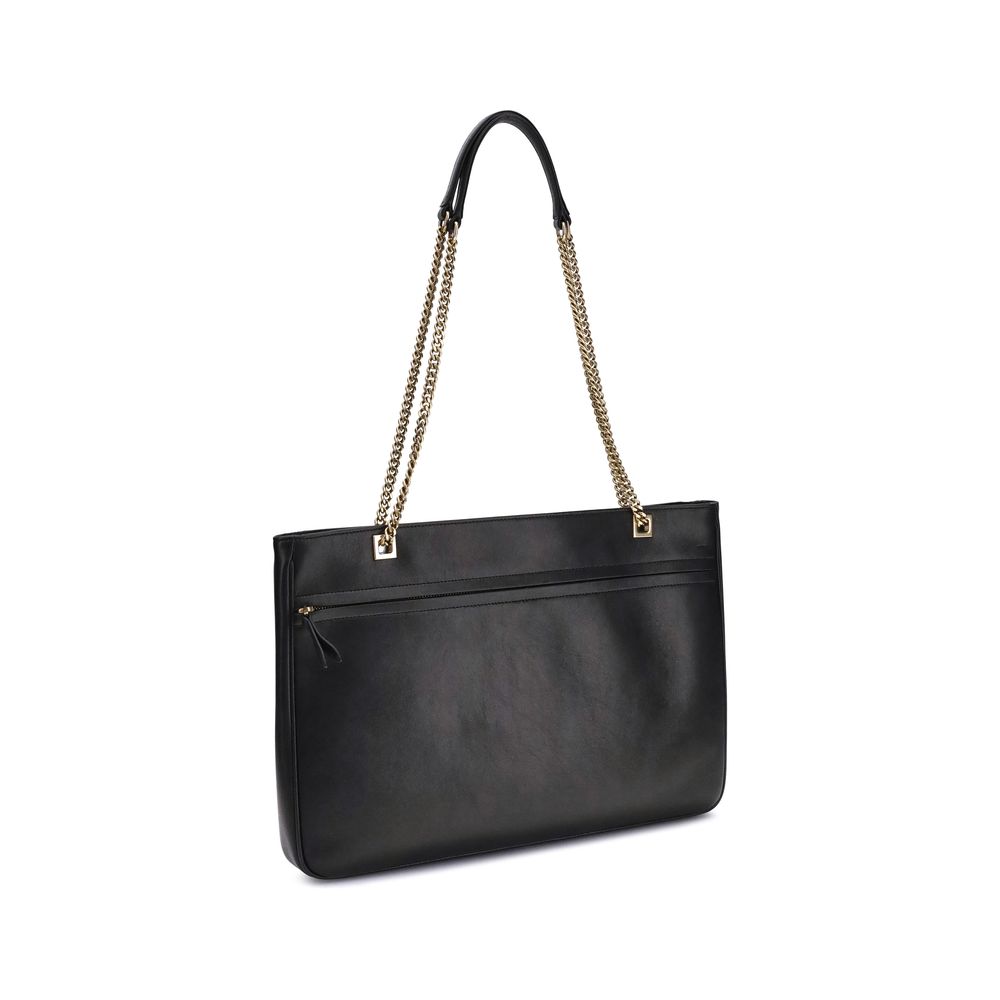 Front view with bag zipped and handles upright.