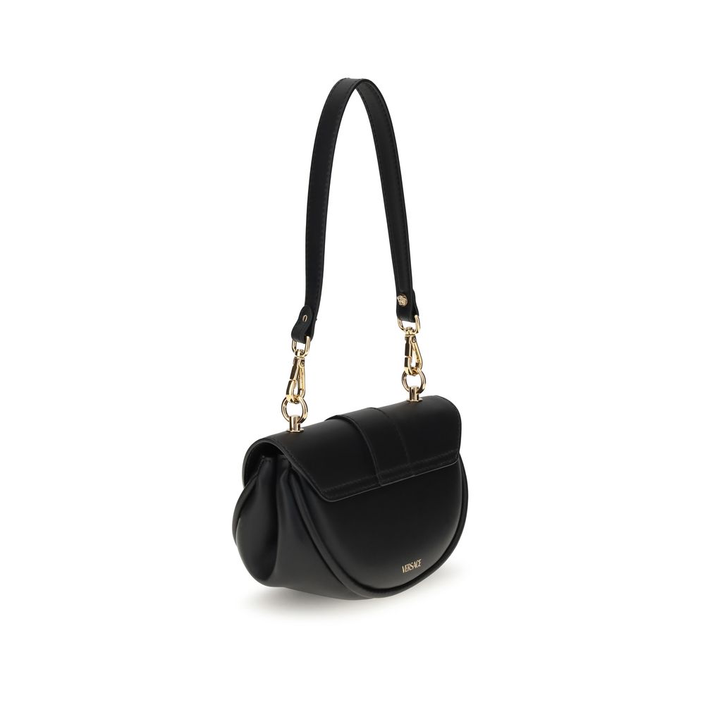 Versace Black Calf Leather Bos Taurus Shoulder Bag Versace