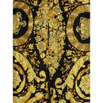 Versace Silk Shorts with baroque pattern and elastic waistband, showcasing luxurious Italian fabric, ideal for summer fashion.