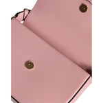 Versace Pink Grainy Calf Leather Logo Crossbody Shoulder Bag Versace Rosy Brown