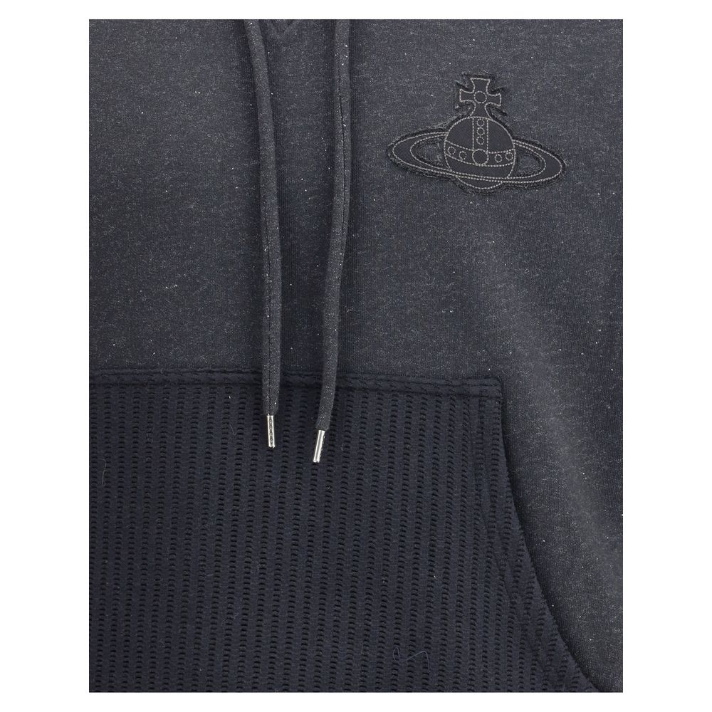 Vivienne Westwood Ashton Hoodie featuring iconic Orbit logo embroidery on the front with adjustable drawstring hood and kangaroo pocket.