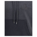 Vivienne Westwood Ashton Hoodie featuring iconic Orbit logo embroidery on the front with adjustable drawstring hood and kangaroo pocket.