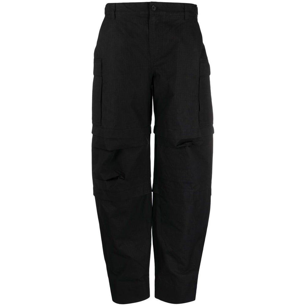 WARDROBE.NYC WARDROBE NYC Trousers Black cotton cargo pants with detachable legs, belt loops, and multiple pockets for versatile wear.