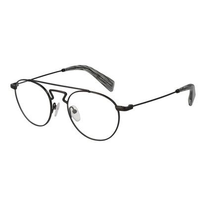 YOHJI YAMAMOTO MOD. YY3004 50902 Gent eyeglasses with sleek black frame and round lenses.