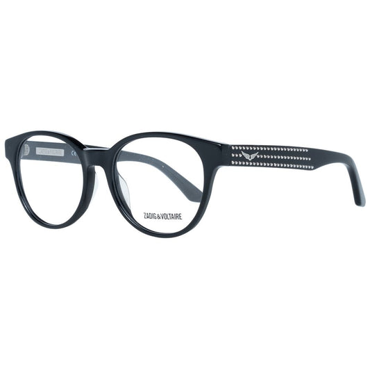 Zadig & Voltaire Black Women Glasses Frame in full-rim oval style with transparent lenses.