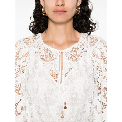 Zimmermann Coco lace midi dress - ivory