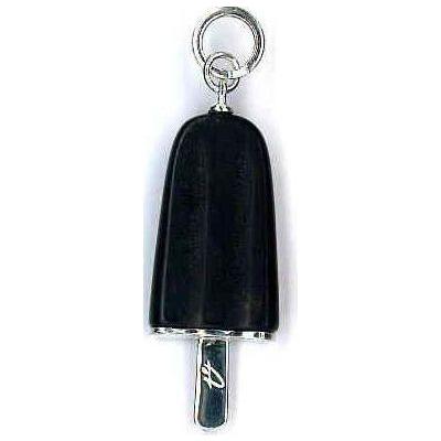 AMBROSINI JEWELS -  PENDENTE ARGENTO 925°  ghiacciolo finitura bianca pietra nera grande (26x15 mm)