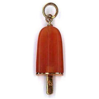 AMBROSINI JEWELS -  PENDENTE  ARGENTO 925°  ghiacciolo finitura rosé pietra arancio grande (26x15 mm)