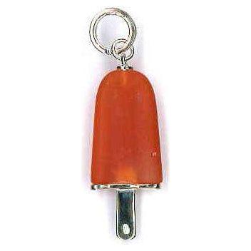 AMBROSINI JEWELS -  PENDENTE ARGENTO 925° ghiacciolo finitura bianca pietra arancio medio (29.5x13 mm)